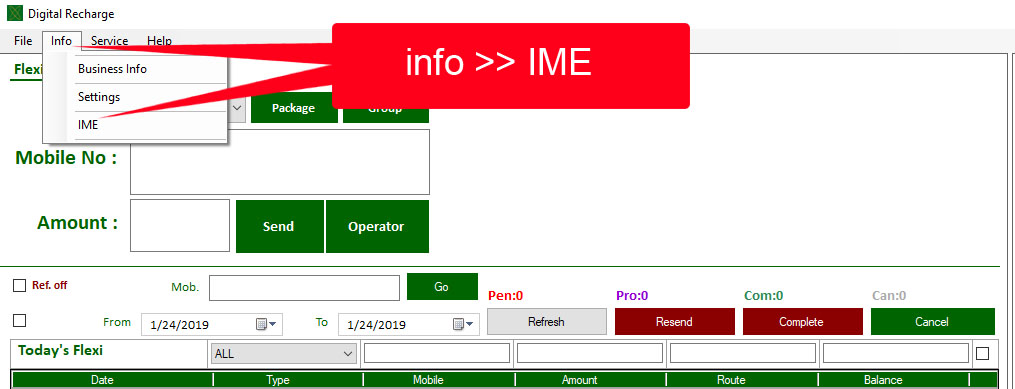 digital recharge software imei active